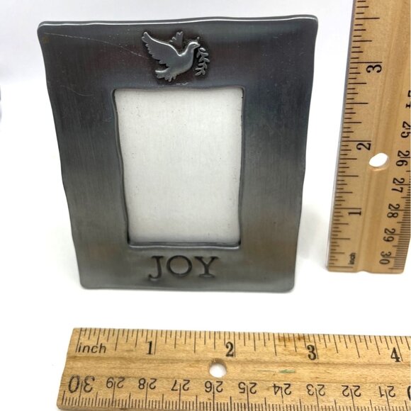 Metallic "Joy" Picture Frame With Dove Design 10s - Picture 1 of 3